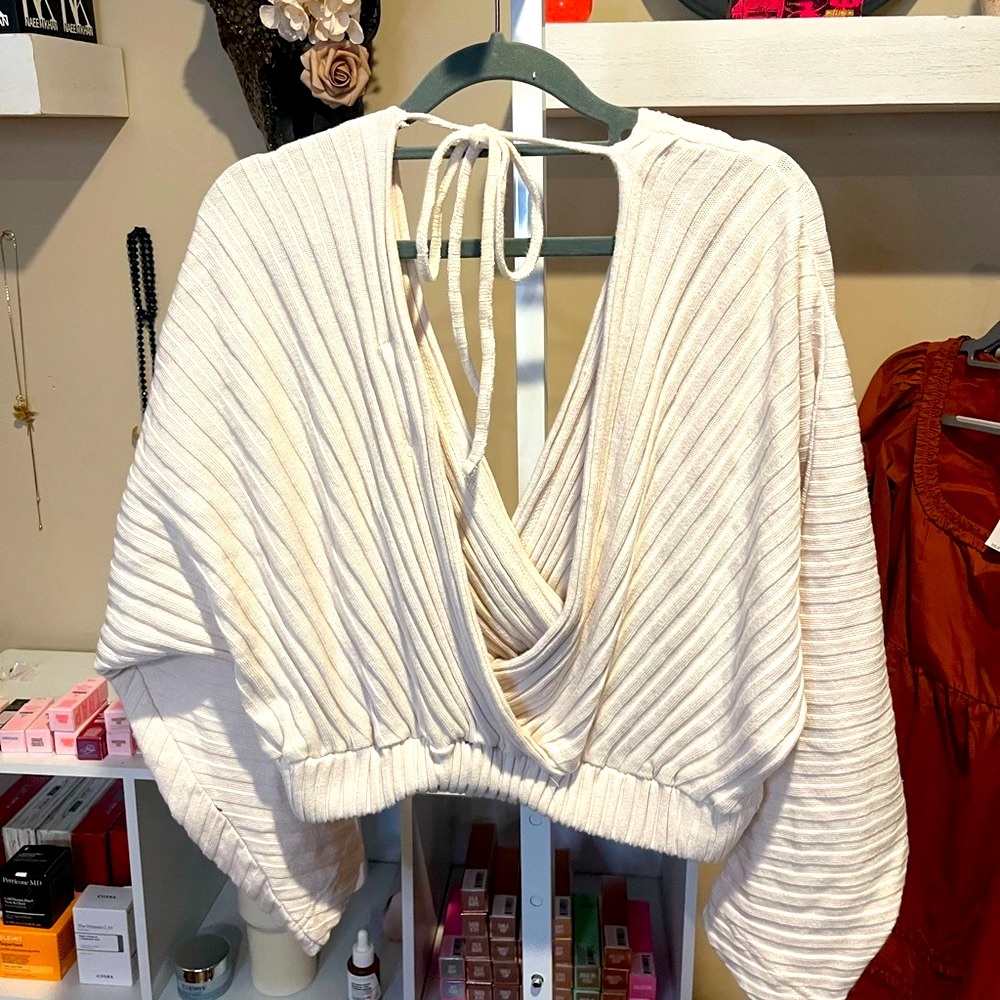 NWT Small Free People Beach Delray Pullover Sweater in Cream - Picture 8 of 9